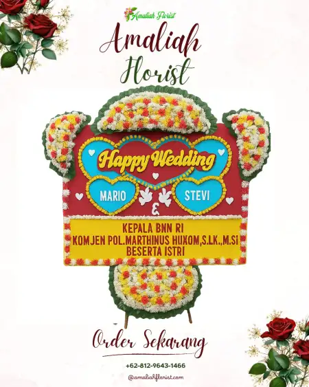 Papan Bunga Pernikahan Belalang